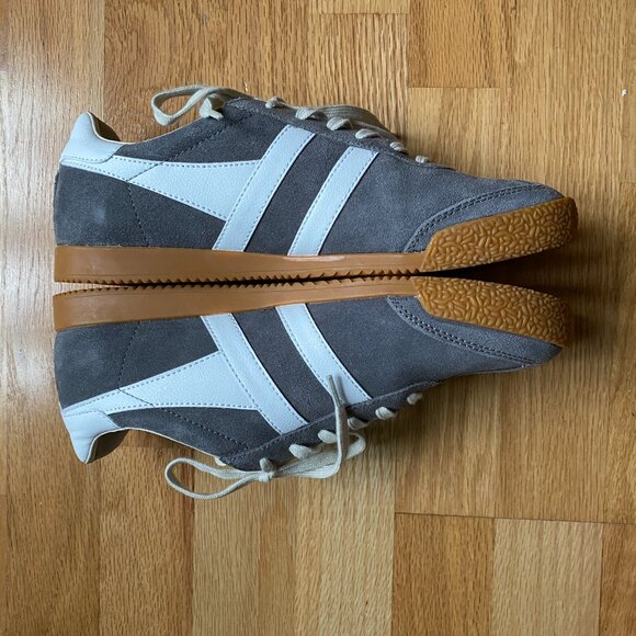 Gola Elan Women's Ash (Gray) and White Sneakers - Picture 4 of 9